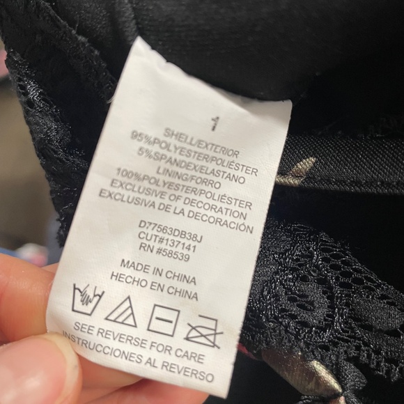 Speechless Black Metallic Floral Spaghetti Strap Lace Back Detail Dress, Sz 15 - Picture 5 of 6